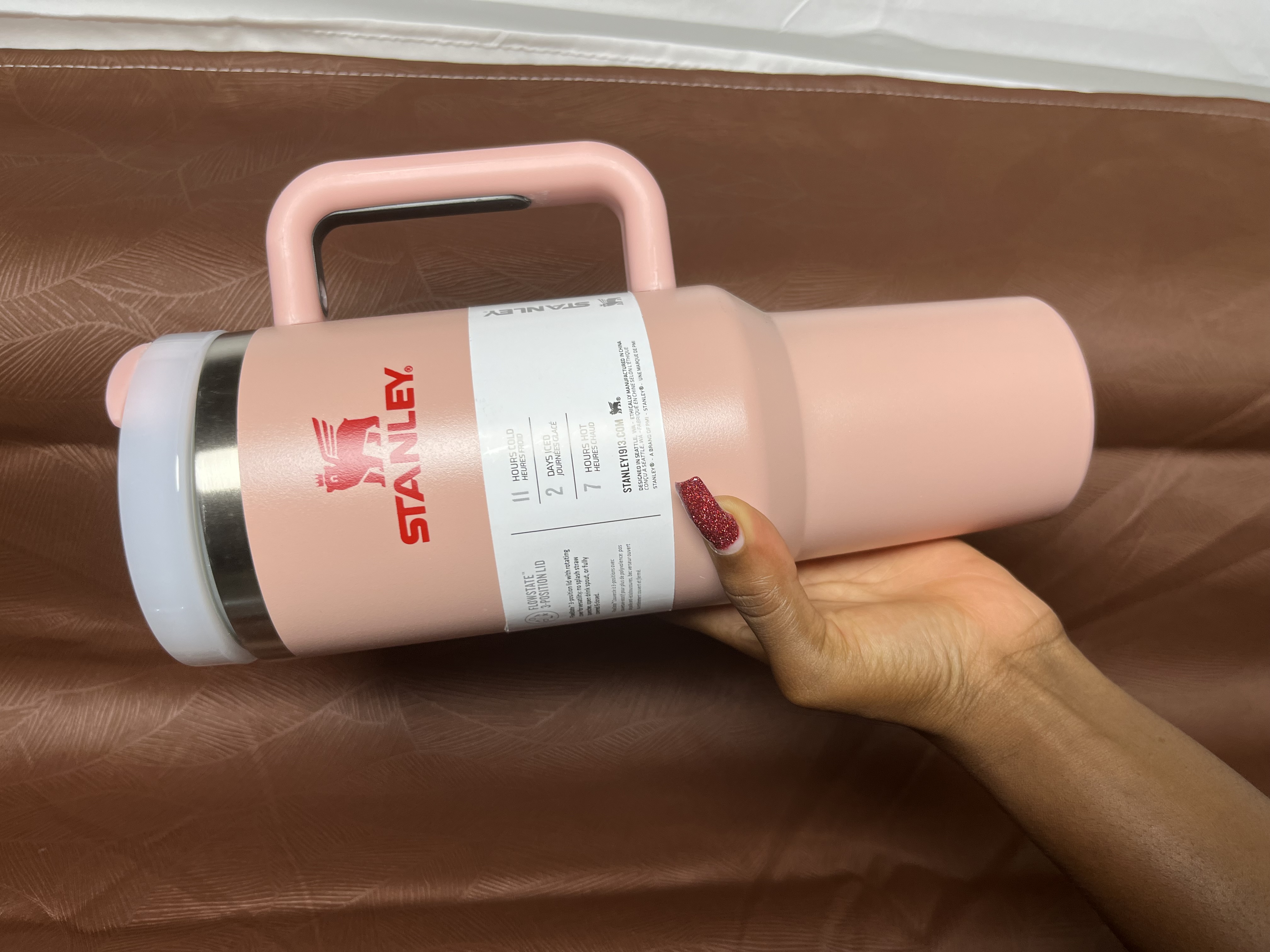 Gourde Stanley | Quencher® H2.0 FlowState™ Tumbler | 1.18L rose rouge