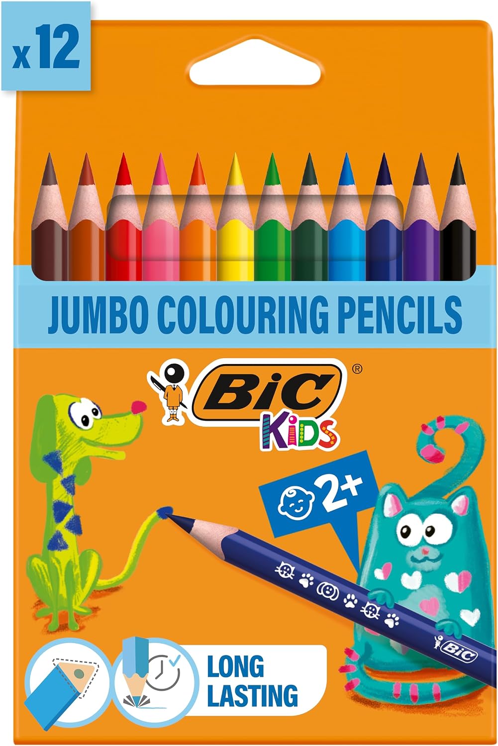Étui de 12 petits crayons de couleur BIC Kids Jumbo