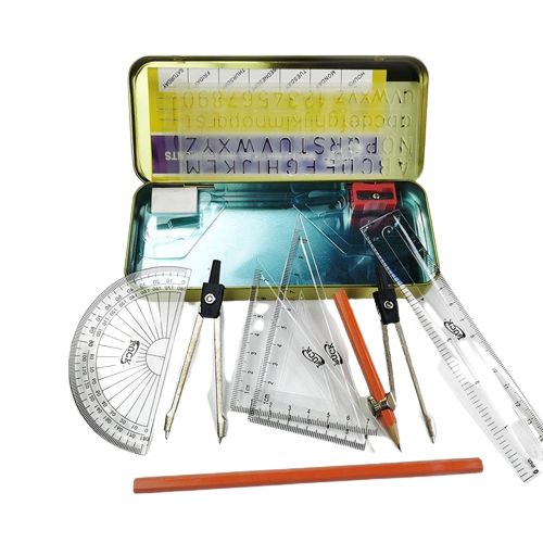 Grand Kit de Géométrie - Règle, Équerres & Rapporteur Scolaire
