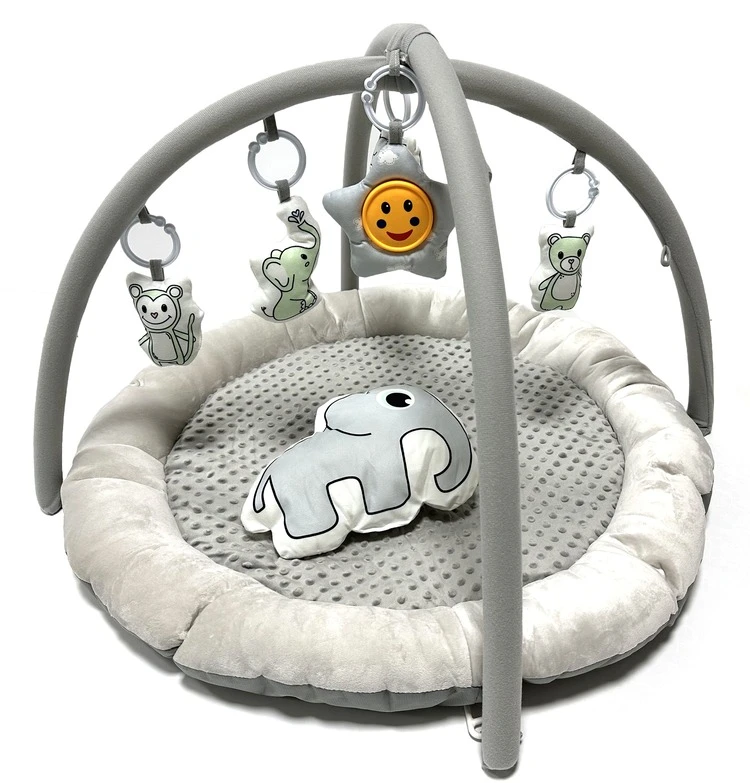 Tapis d'Éveil Bébé Moelleux avec Arches & Jouets Suspendus