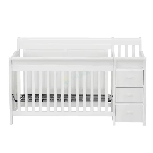 Lit Bébé Combiné avec Commode & Table à Langer Intégrée