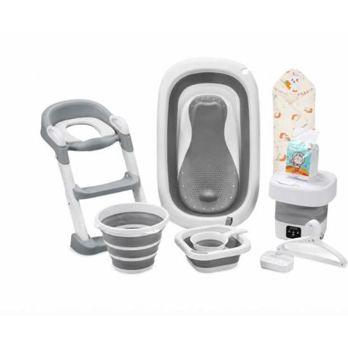 Kit Bain Bébé Complet 12 Pièces - Baignoire Pliable & Accessoires