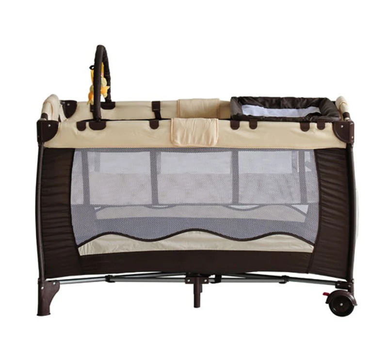 Lit Parapluie Bébé Évolutif avec Arche d'Éveil & Roulettes